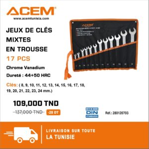 Jeux de clés mixtes en trousse 8-24mm