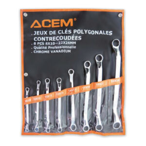 123602 - Jeux de clé polygonales 45° contre-coudées en trousse