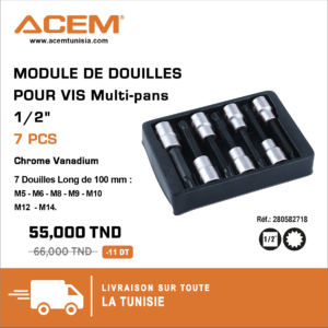 582718 - Module de 7 douilles pour vis Multi-pans