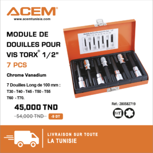 582719 - Module de 7 douilles pour vis Torx