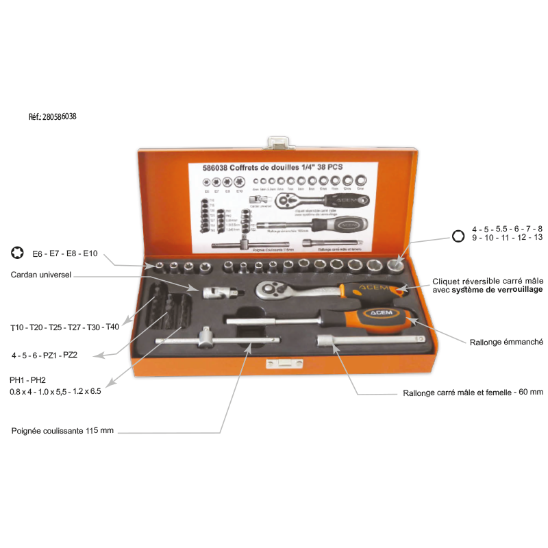586038 - Coffret de Douilles 1/4" – Image 2