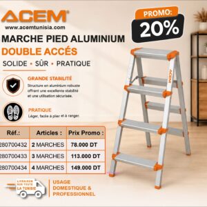 700430 - Marche pied aluminium double accés