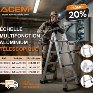 700400 - Échelle multifonction aluminium télescopique