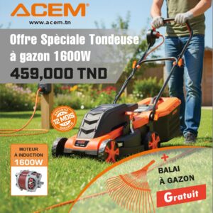 Tondeuse électrique 1600W +Balai à gazon Gratuit