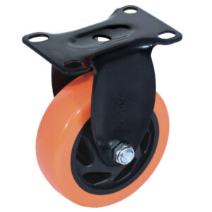 801300 - Roulette fixe PU avec platine à visser