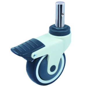 801400 - Roue  médicale en nylon avec axe M21.5x55mm & blocage