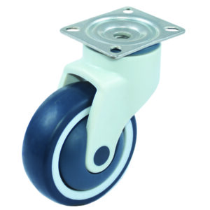 801400 - Roue pivotante médicale en nylon avec platine à visser