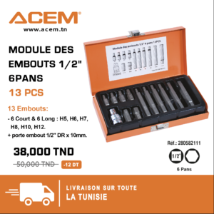 582111 - Module des embouts 1/2" 6 pans 13pcs