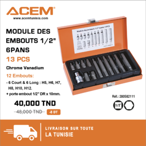 582111 - Module des embouts 1/2" 6 pans 13pcs