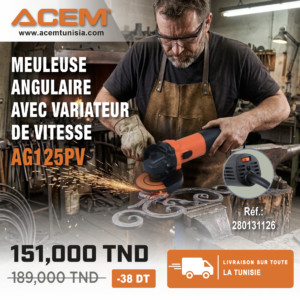 131126 - Meuleuse angulaire Av variateur de vitesse AG125PV