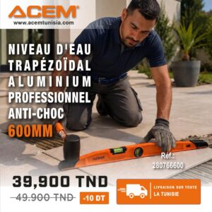 Niveau d'eau trapézoïdal Pro Anti-Choc 600 mm
